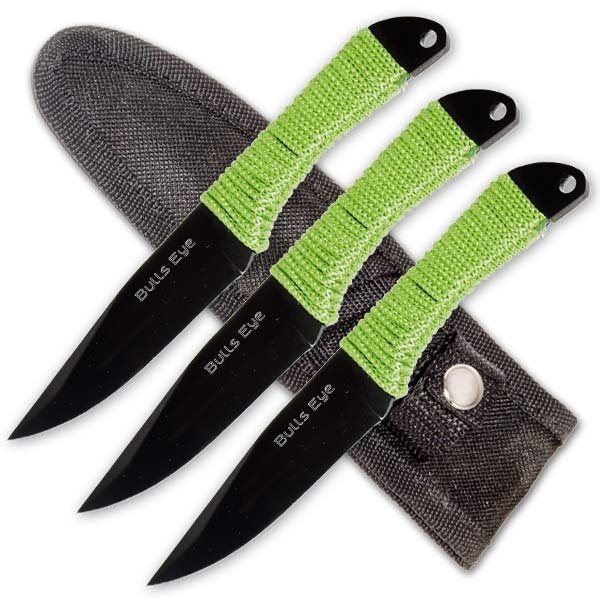 6 Inch Green Paracord Throwing Knives (Set of 3) FB-0003-GR