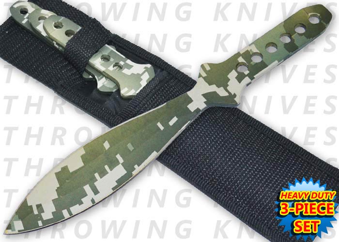 9 Inch 4.2 Oz Camo "Tiger Thrower" Throwing Knives (Set of 3) TK-40-9-CM