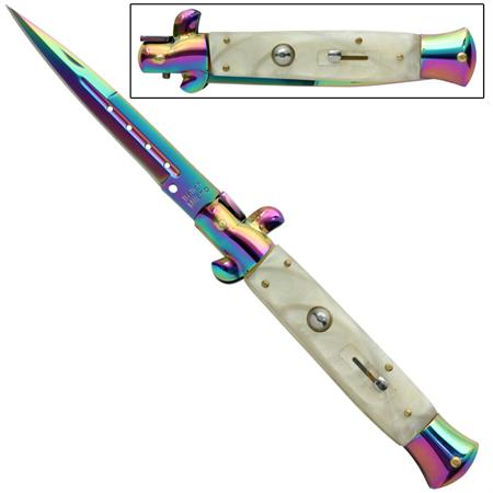 Titanium Pearl Automatic Switchblade Knife