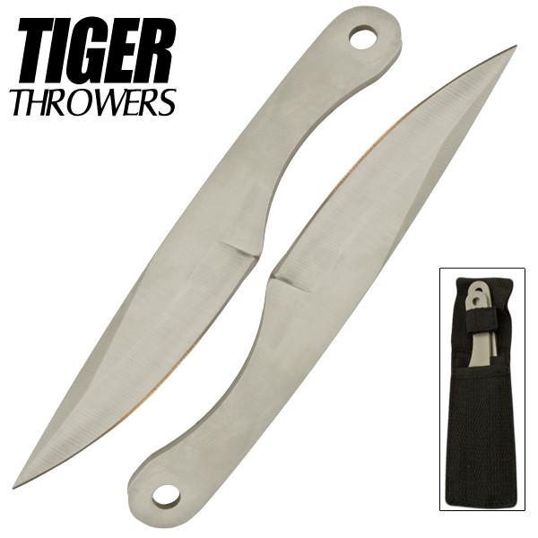 Two 6 Inch Tiger Throwing Knives- Silver- 2