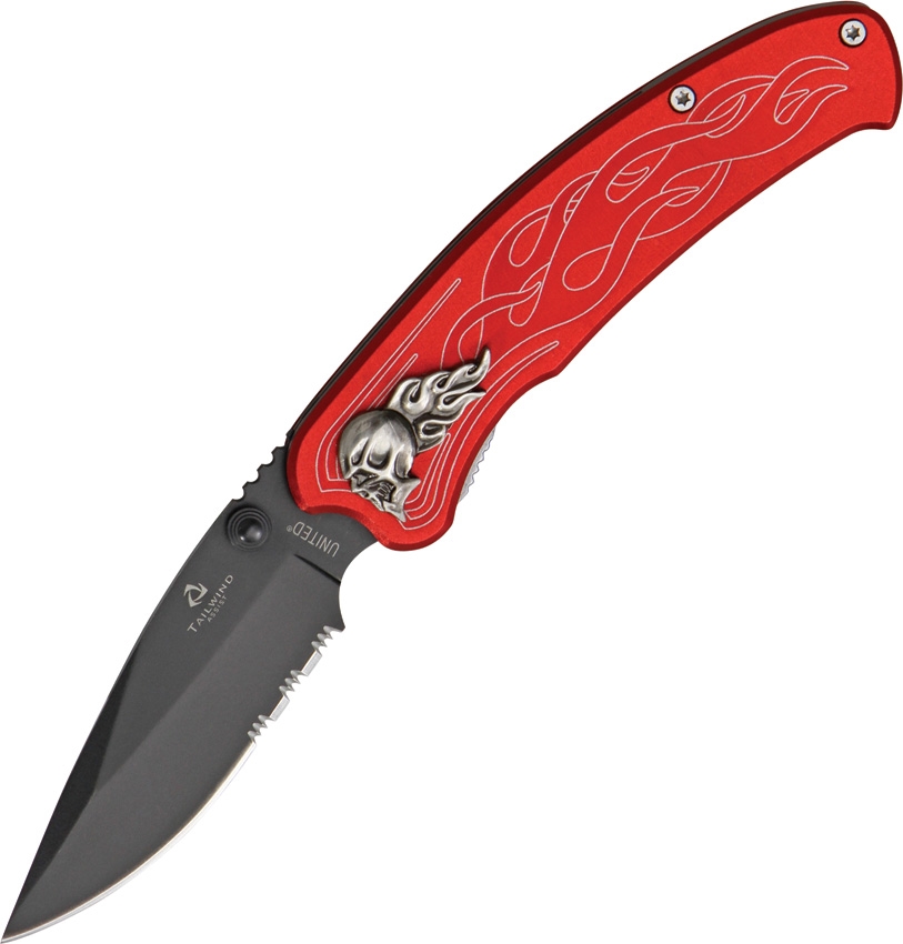 United Cutlery UC2691S Nova Skull Linerlock Red Knife