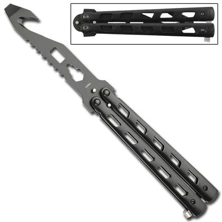 Viceroy Butterfly Knife Trainer, Belt Cutter Multi-Tool, Black