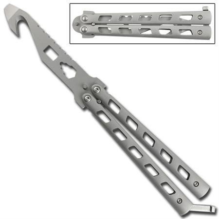 Viceroy Butterfly Knife Trainer, Belt Cutter Multi-Tool, Silver