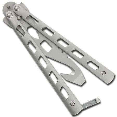 Viceroy Butterfly Knife Trainer, Belt Cutter, Silver