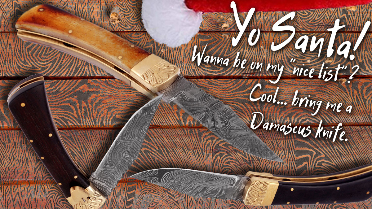 Damascus Leverletto Knives