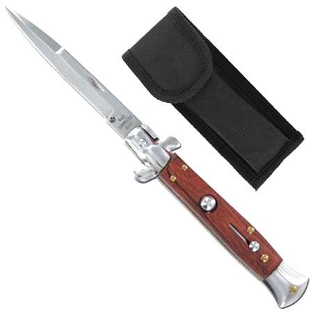 Wood Handle Switchblade Automatic Knife