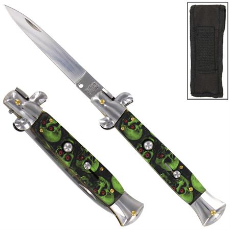 Zombie Skull Switchblade Automatic Knife