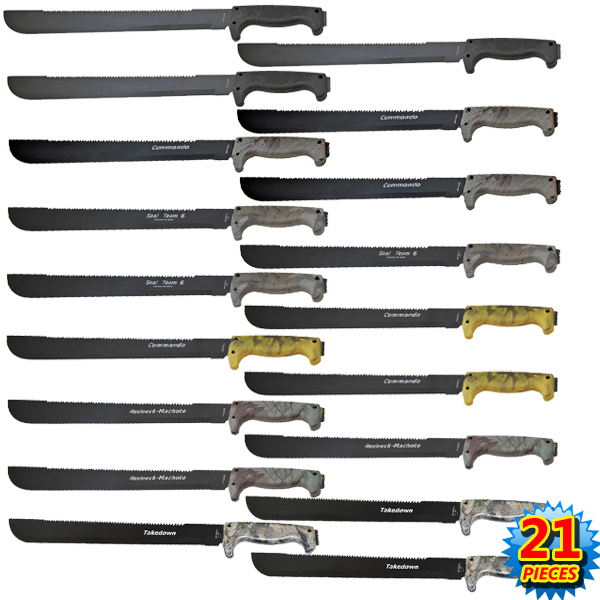 21 PC Full Tang Undead Slayer Machete Set AP005-21-SET