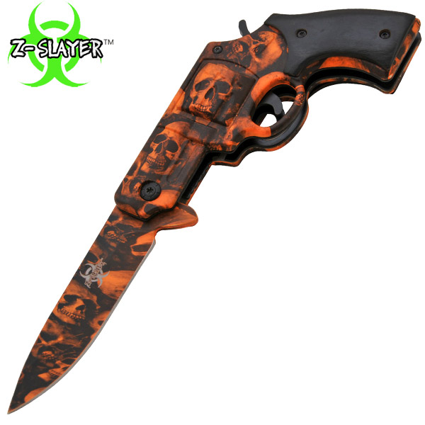 7.25 Inch ZSlayer Undead Gasher Pistol Knife (Orange)