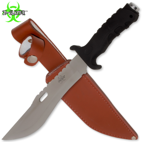 Z-Slayer Survival Knife W Real Leather Sheath (Undead Gasher) FK-1