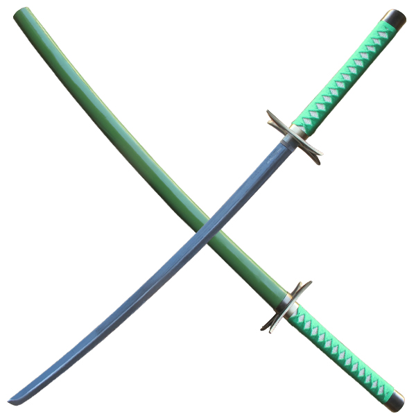Zombified Green Katana Samurai Sword
